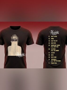 Drake x Habibti Cover T shirt new Tracklist Back Print Tee 2026 S-5XL